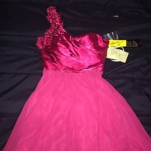 NWT Fuchsia One Shoulder Formal Gown by NOX XS